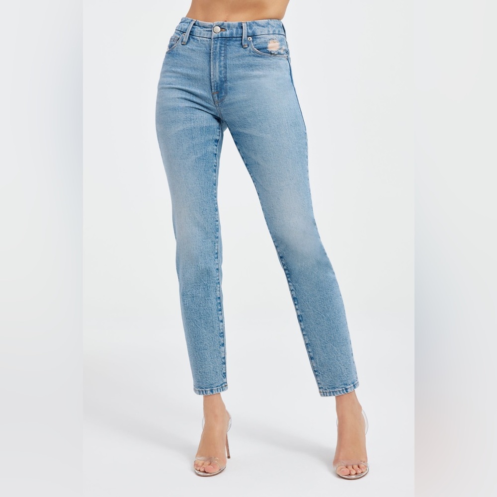 Nwt Good American Good Classic Slim Straight Jeans